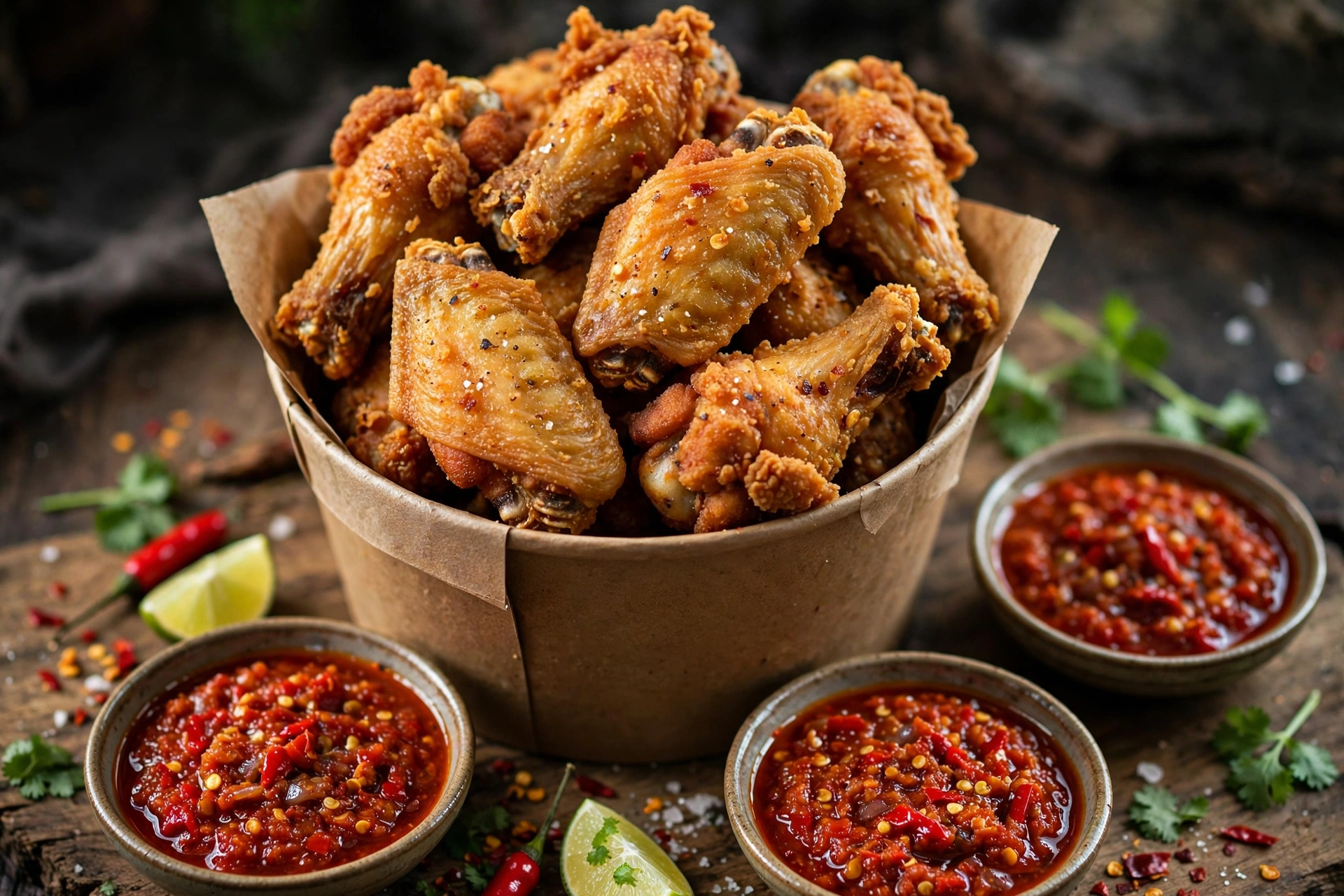 Crave crispy chicken wings with sambal