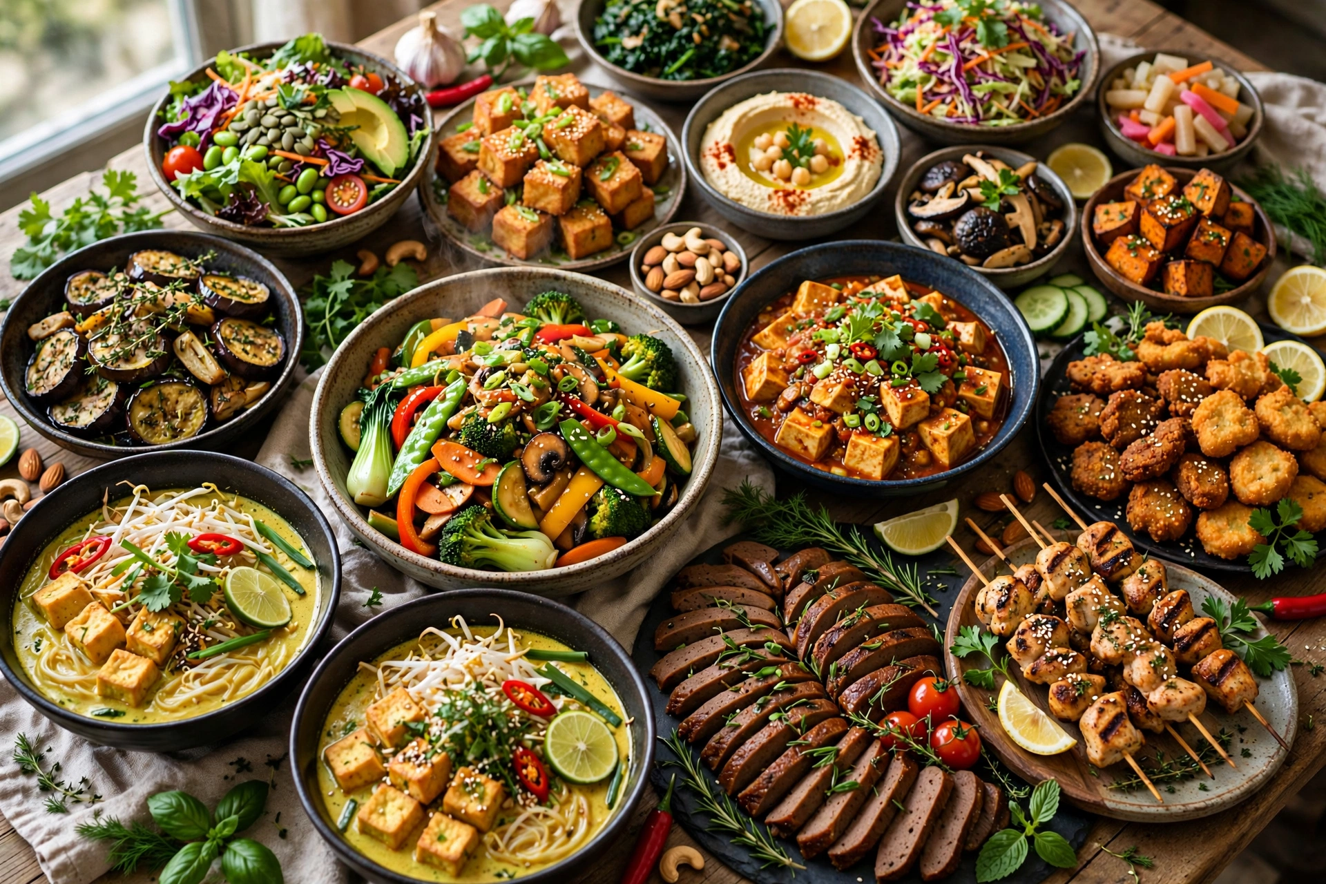 Lotus Vegetarian buffet spread