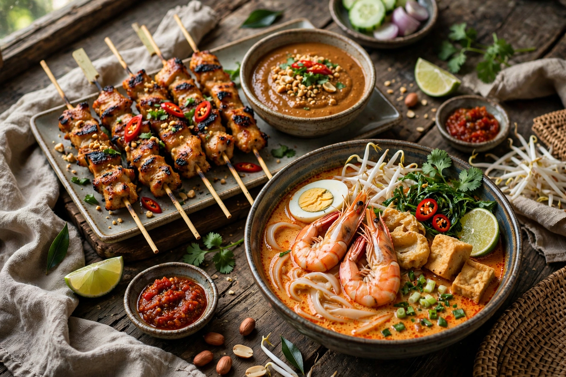 StraitsKitchen satay and laksa